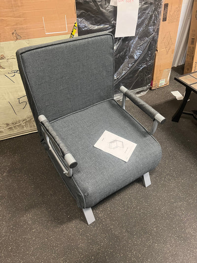 Jaxpety Sofa Bed Fabric Folding Chaise Lounge Convertible Single Sleeper Sofa Chair with Armrest and Pillow,Gray- NEW AND ASSEMBLED!!!