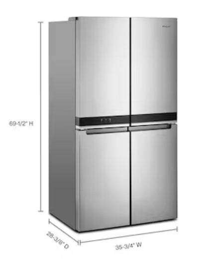 Whirlpool 19.4-cu ft 4-Door Counter-depth French Door Refrigerator with Ice Maker (Fingerprint-resistant Stainless Finish) ENERGY STAR!! NEW OUT OF BOX!!