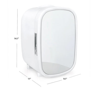 Personal Chiller Cosmetic Mini Fridge with Mirror Door for Vanity, White- NEW IN BOX!!!