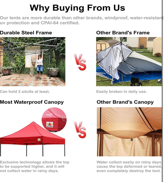 ABCCANOPY Patio Pop Up Canopy Tent 10x10 Commercial-Series (White)!  -Brand new in the carry case