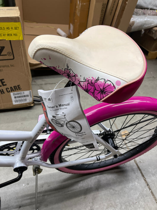 Fairmont Kids' Cruiser Bike, White, 24-inch- pink and white - new and assembled- scratch and dent