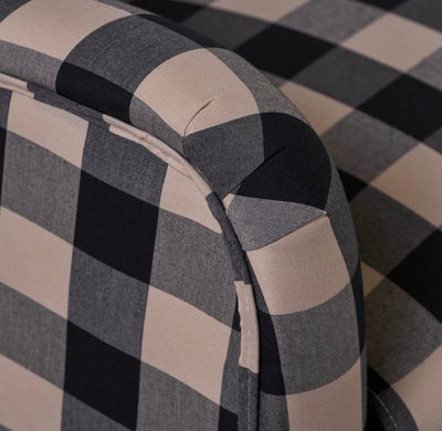 Christopher Knight Home Arador Fabric Club Chair, Black / White Plaid- NEW AND ASSEMBLED!!!!