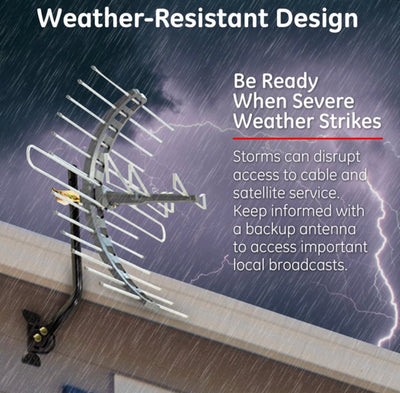 GE Pro Outdoor TV Antenna, Long Range Antenna, 70 mile range, Weather Resistant, UHF, VHF, 29884- NEW IN BOX!!!!