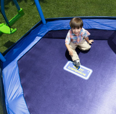 Bounce Pro My First Jump 7' Trampoline and Swing, Blue/Green- NEW IN BOX!!!!