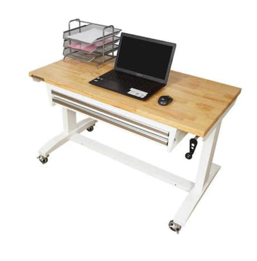 Husky 46 in. Adjustable Height Work Table with 2-Drawers in White!- NEW IN BOX!!!