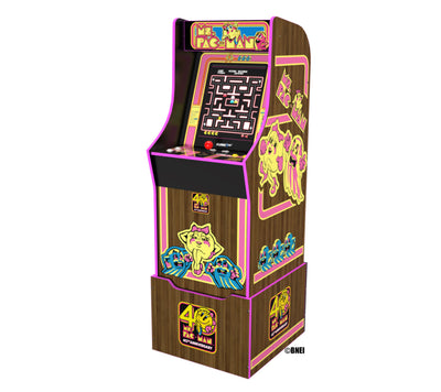 Ms. PacMan 40th Anniversary 10-IN-1 Bandai Legacy Edition Arcade with Licensed Riser and Light-Up Marquee, Arcade1Up