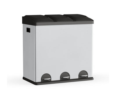 Step N' Sort 3-Compartment Stainless Steel Kitchen Trash and Recycling Bin, 12 gal- NEW OUT OF BOX!!!!
