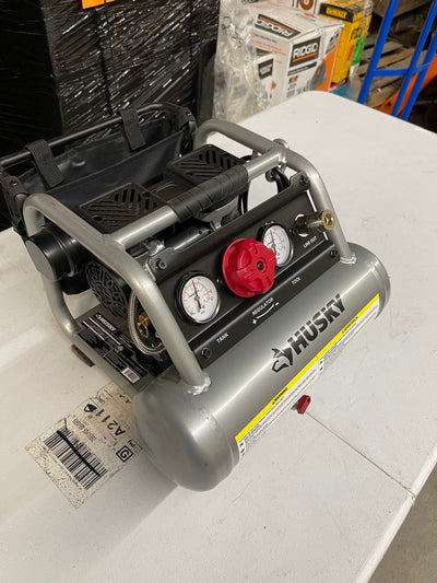 Husky 1 Gal. Portable Electric-Powered Silent Air Compressor- new - no box