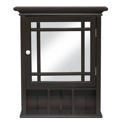 Teamson Home Neal Removable Wooden Medicine Cabinet with Mirrored Door, Espresso**New in box**