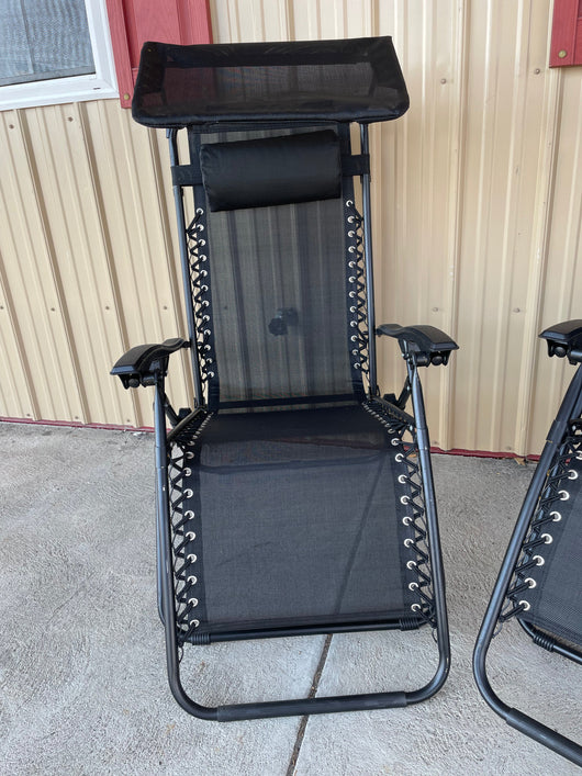 Used zero gravity outdoor lounge chairs in black!