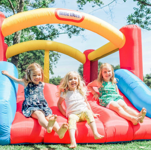 Little Tikes Jump 'n Slide 9'x12' Inflatable Bouncer, Inflatable Bounce House with Slide and Blower, Multicolor- Indoor Outdoor Toy for Kids Girls Boys Ages 3 4 5+