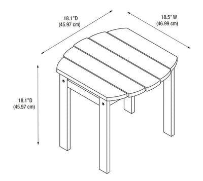 Linon Adirondack Solid Acacia Wood End Table, 18" Tall, White Finish- NEW AND ASSEMBLED!!!