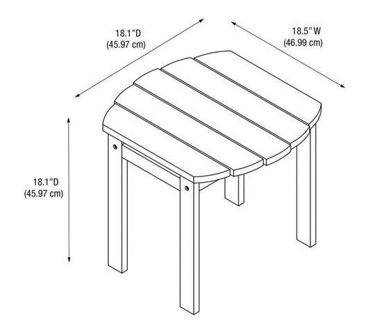 Linon Adirondack Solid Acacia Wood End Table, 18" Tall, White Finish- NEW AND ASSEMBLED!!!