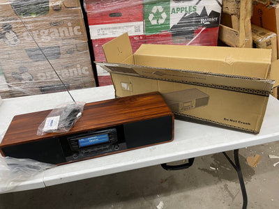 KEiiD Compact CD/MP3 Player Stereo Wooden Desktop Bluetooth Hi-Fi Speaker Portable Boombox Home Audio Component Music Shelf System with FM Radio Digital Tuner Remote Control USB SD AUX,Soundbar- new in the box