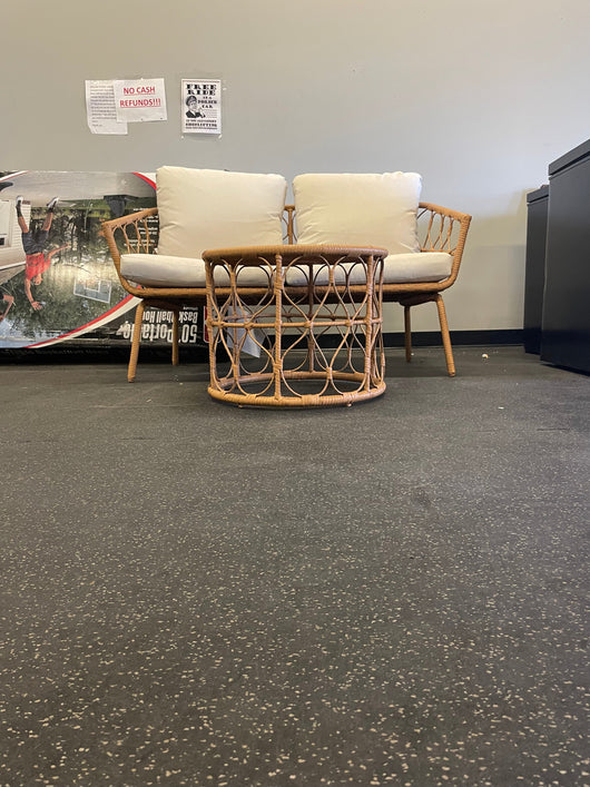 Crosley Juniper 2 Pieces Outdoor Wicker Conversation Set- Loveseat & Coffee Table- NEW AND ASSEMBLED!!!