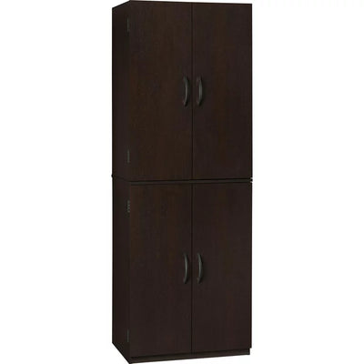 Mainstays 4-Door 5' Storage Cabinet, Dark Chocolate**New in box**