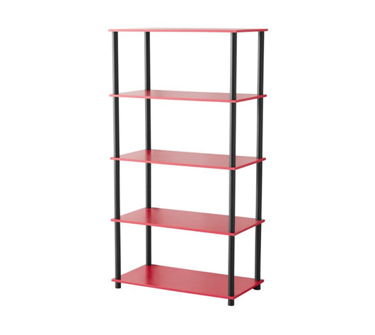 Mainstays No Tools 5-Shelf Storage Bookshelf, Red- NEW IN BOX!!!!