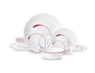 Corelle® Splendor, White and Red, 12 Piece, Dinnerware Set- NEW IN BOX!!!