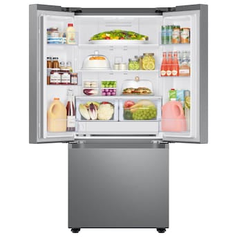 Samsung  22-cu ft French Door Refrigerator with Ice Maker (Fingerprint Resistant Stainless Steel) ENERGY STAR- brand new - scratch and dent item