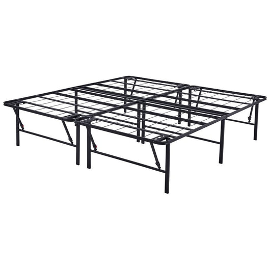 Mainstays 18" High Profile Foldable Steel King Platform Bed Frame, Black**New in Box**