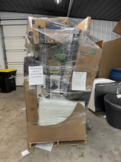 Jumbo huge liquidation pallet- over 7 ft tall ! Pallet number 8767