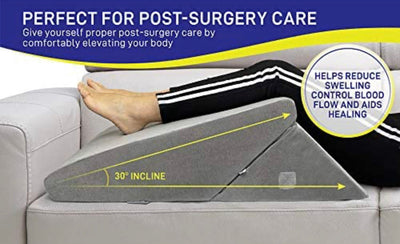 Bed Wedge Pillow - Memory Foam Top Adjustable 9&12 inch Folding Incline Cushion, for Legs and Back Support Pillow, (Grey)- NEW OUT OF BOX (VERY CLEAN!)