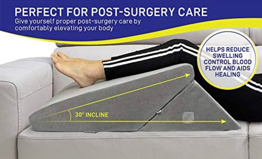 Bed Wedge Pillow - Memory Foam Top Adjustable 9&12 inch Folding Incline Cushion, for Legs and Back Support Pillow, (Grey)- NEW OUT OF BOX (VERY CLEAN!)