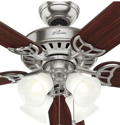 Hunter Studio Series 52 in. Indoor Brushed Nickel Ceiling Fan with Light Kit- NEW IN BOX!!!