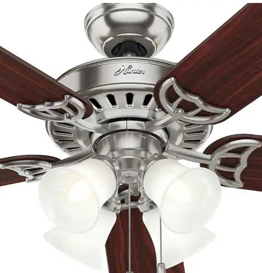 Hunter Studio Series 52 in. Indoor Brushed Nickel Ceiling Fan with Light Kit- NEW IN BOX!!!