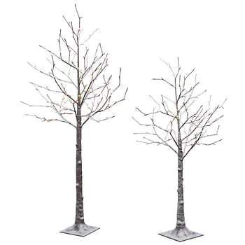 Flocked LED Birch Tree, Set of 2**New in box**