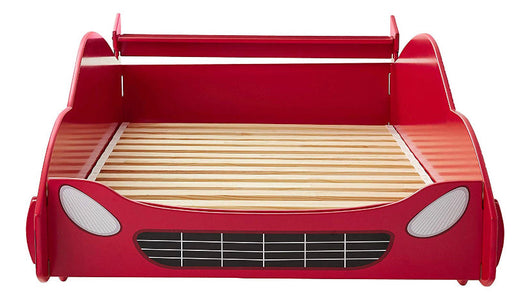 !!!HANDYMAN SPECIAL!!! Legare Kids Twin Race Car Bed, Red and white!! NEW IN BOX BUT HAS DAMAGE FROM SHIPPING(PHOTOS SHOWN)!!
