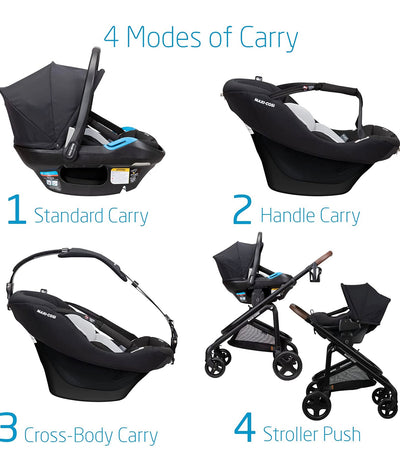 Maxi-Cosi Coral XP Infant Car Seat, Revolutionary 3-Piece Modular Nesting System for a More Comfortable, Intimate & Lightweight Carry, Essential Black II!  -Brand new in the box