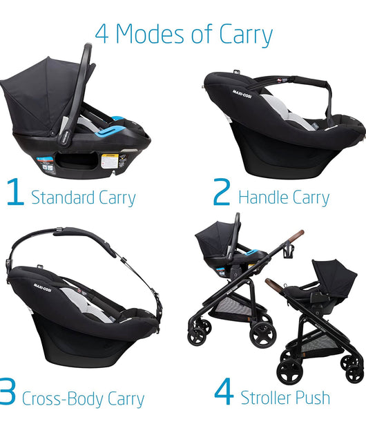 Maxi-Cosi Coral XP Infant Car Seat, Revolutionary 3-Piece Modular Nesting System for a More Comfortable, Intimate & Lightweight Carry, Essential Black II!  -Brand new in the box