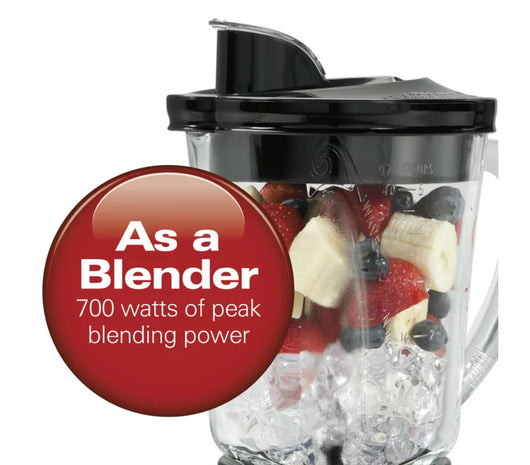 Hamilton Beach 12 Function Blender and Chopper with Mess-Free 40oz Glass Jar, 700W, Black and Stainless- NEW IN BOX!!!