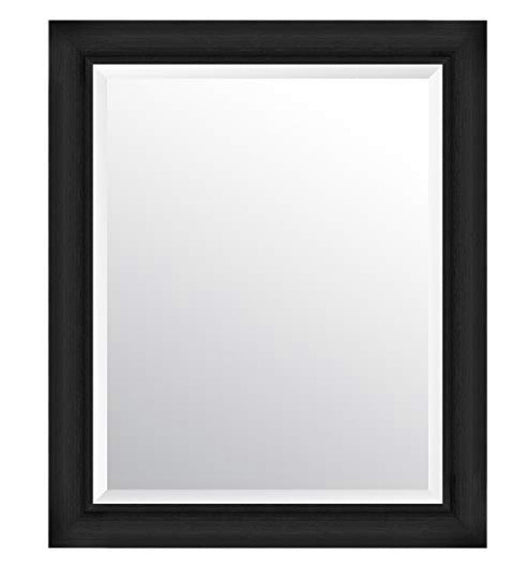 Distressed Black Scoop Framed Beveled Wall Accent Mirror 24"x30" by Gallery Solutions- NEW OUT OF BOX!!!