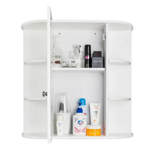 Ktaxon Wooden Bathroom Storage Cabinet with Mirror Door & 8 Shelves- NEW IN BOX!!!