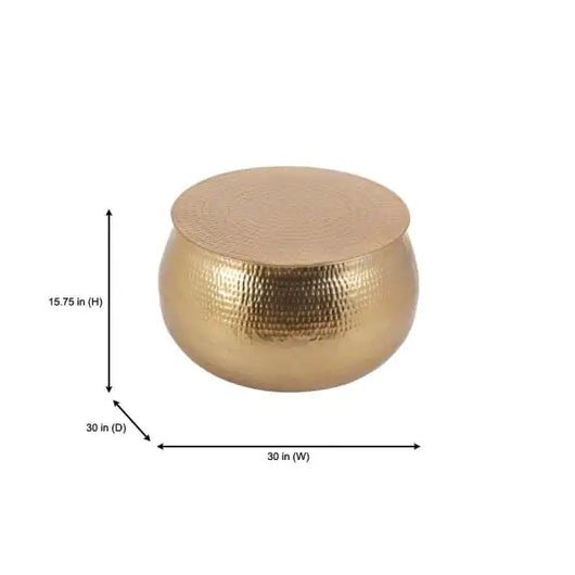 Home Decorators Collection Calluna 31 in. Gold Medium Round Metal Coffee Table with Lift Top**New in box**