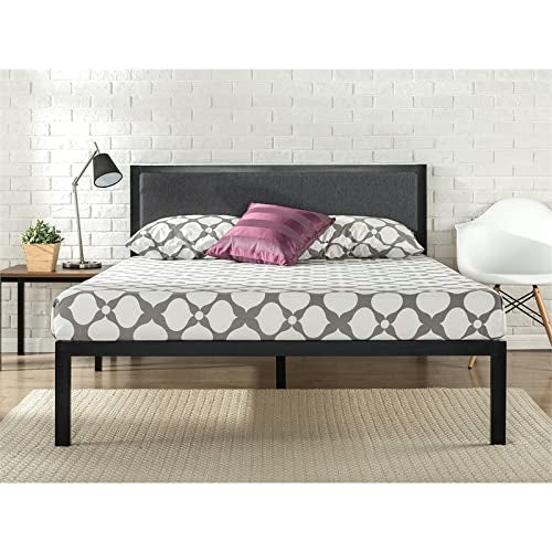 ZINUS Korey Metal Platform Bed Frame with Upholstered Headboard / Wood Slat Support / No Box Spring / Easy Assembly, King**New in box**