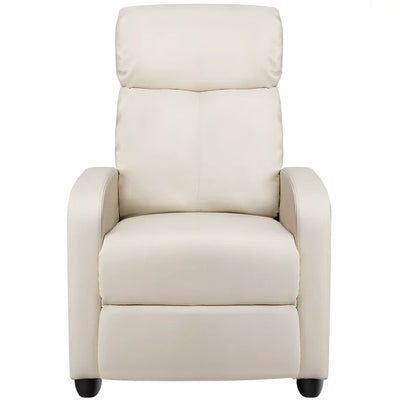 Yaheetech Upholstered PU Leather Recliner Chair with Pocket Spring, Beige- NEW!!!