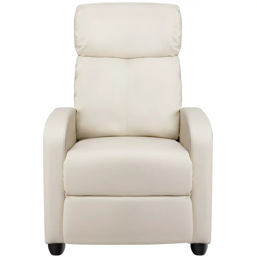 Yaheetech Upholstered PU Leather Recliner Chair with Pocket Spring, Beige- NEW!!!