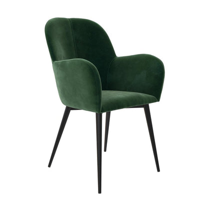 Fallon Modern Accent Chair, Metal Legs, Green Velvet**New**