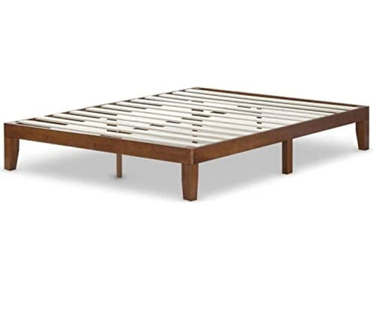 ZINUS Wen Wood Platform Bed Frame / Solid Wood Foundation / Wood Slat Support / No Box Spring Needed / Easy Assembly, Queen- NEW IN BOX!!!