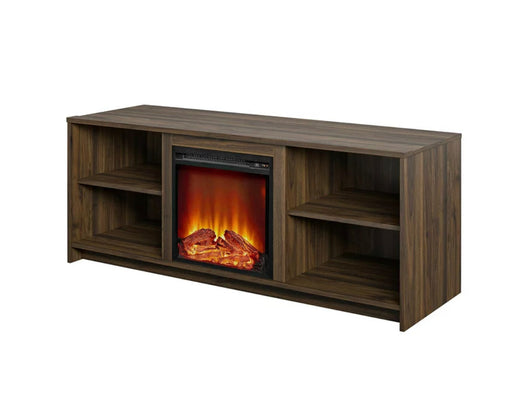 Mainstays Fireplace TV Stand for TVs up to 65", Walnut- NEW IN BOX!!!