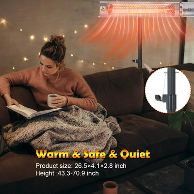 KAPAS 1500W Indoor/Outdoor Halogen Infrared Electric Space Heater, Wall Mounted, Remote Control!  -Brand new in the box
