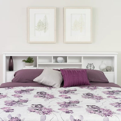 Prepac Monterey White King Bookcase Headboard**New in Box**