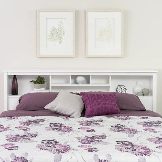 Prepac Monterey White King Bookcase Headboard**New in Box**