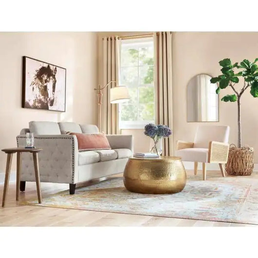 Home Decorators Collection Calluna 31 in. Gold Medium Round Metal Coffee Table with Lift Top**New in box**