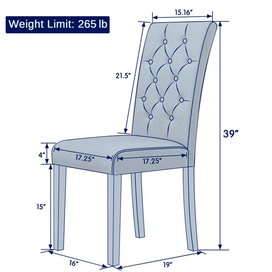 Subrtex Upholstered Parsons Chair Linen Fabric Dining Chair (Set of 2, Brown)**New in box**