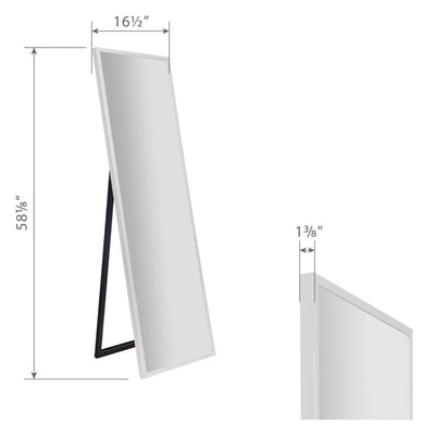 Gallery Solutions Framed White Floor Free Standing Mirror with Easel 16"x57" by Gallery Solutions**New in Box**