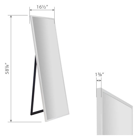 Gallery Solutions Framed White Floor Free Standing Mirror with Easel 16"x57" by Gallery Solutions**New in Box**